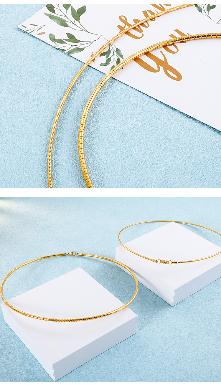 304 Stainless Steel Chain Material Wedding, Travel Occasion 304 Stainless Steel Material PVD Coated 18K Gold Plated Geometric Titanium Steel Simple Style Waterproof Non Tarnish 304 Stainless Steel Choker