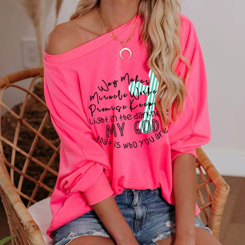 Casual Cactus Letter Polyester Round Neck Short Sleeve Batwing Sleeve Printing Blouse display picture 2