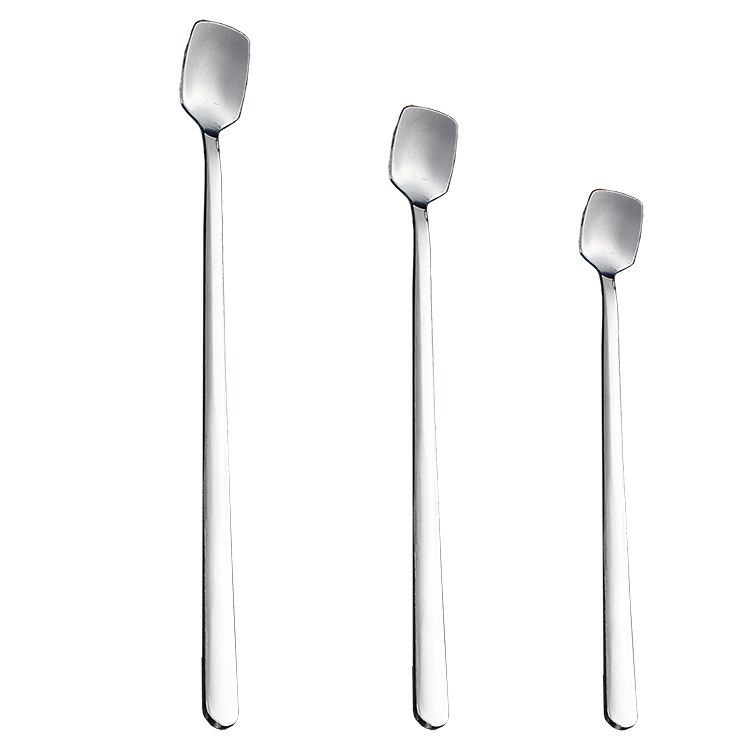 Cuchara de café cuadrada personalizable de acero dorado_voghion.com