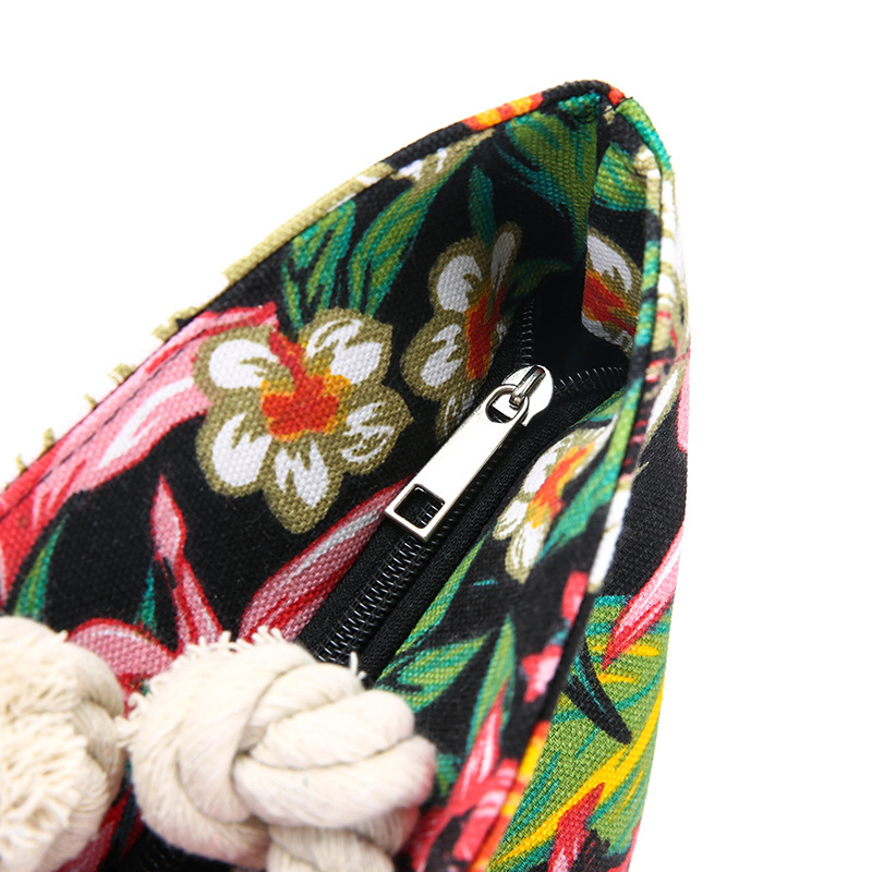 Women's Gender Women's Large Cotton Flower Beach Open Shoulder Bag