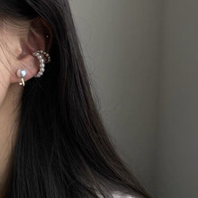 韩国东大门代购同款耳环女 气质小巧珍珠耳骨夹时尚ins耳扣无耳洞