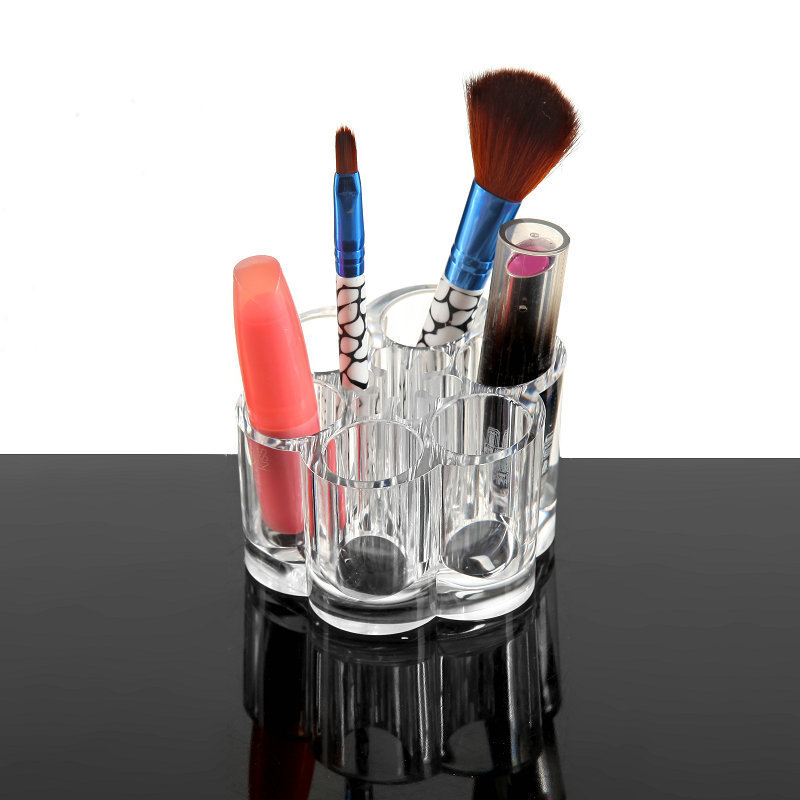 迷你型口红架梅花形透明化妆工具收纳盒心形水晶化亚克力妆盒