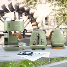 德隆ECO310半自動泵壓式咖啡機+多士爐+電水壺三件套復古系列