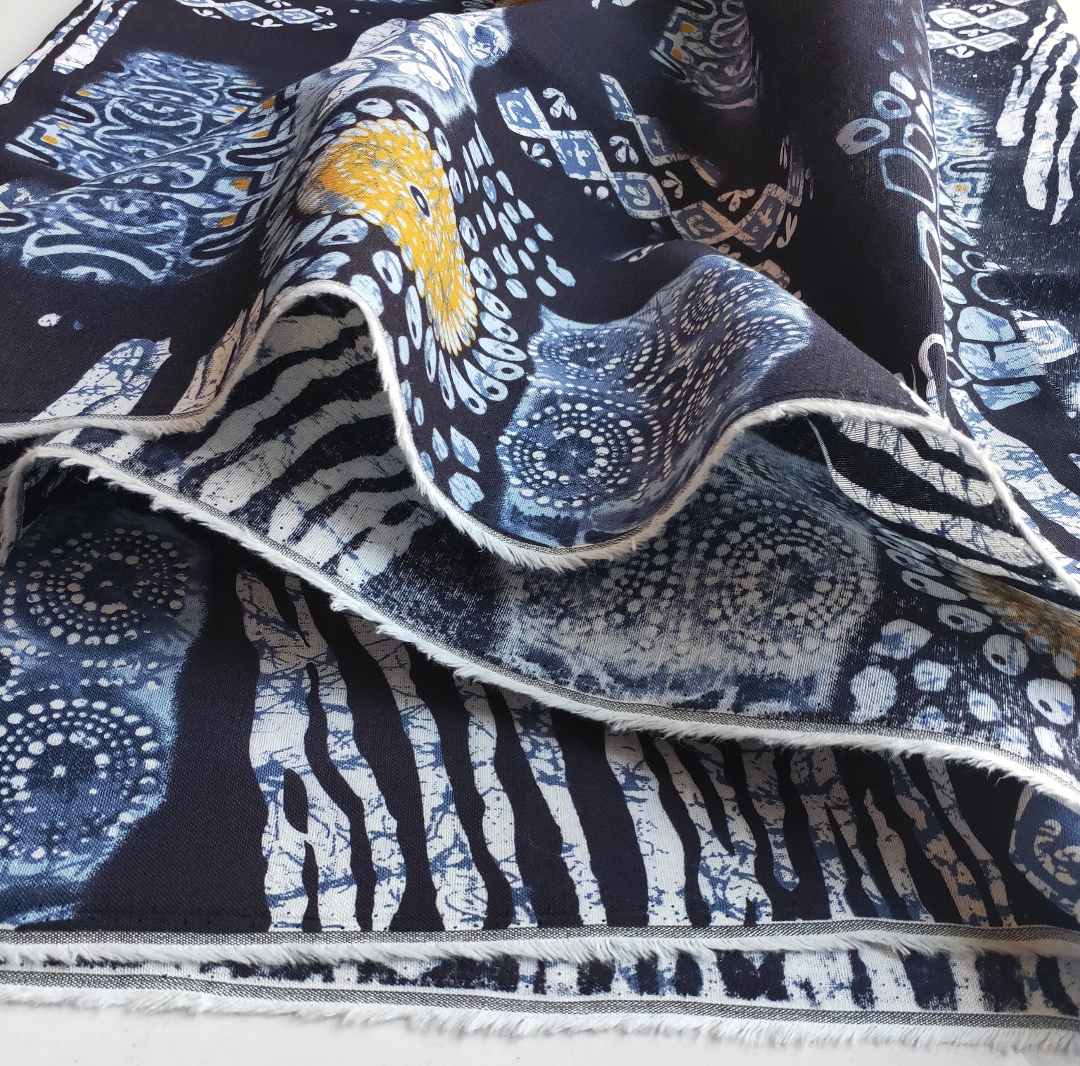 Chinese style cotton and linen traditional printing and dyeing blue calico tablecloth cotton and linen for retro ethnic clothing 4