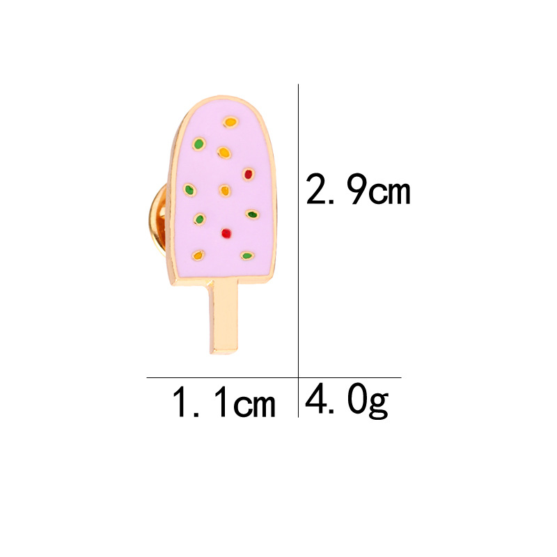 Ice Cream, Flamingo Pattern Cartoon Style Pin Ice Cream Flamingo Alloy Enamel Unisex Brooches