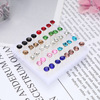 Plastic earrings, resin for elementary school students, 20 pair, Korean style, simple and elegant design