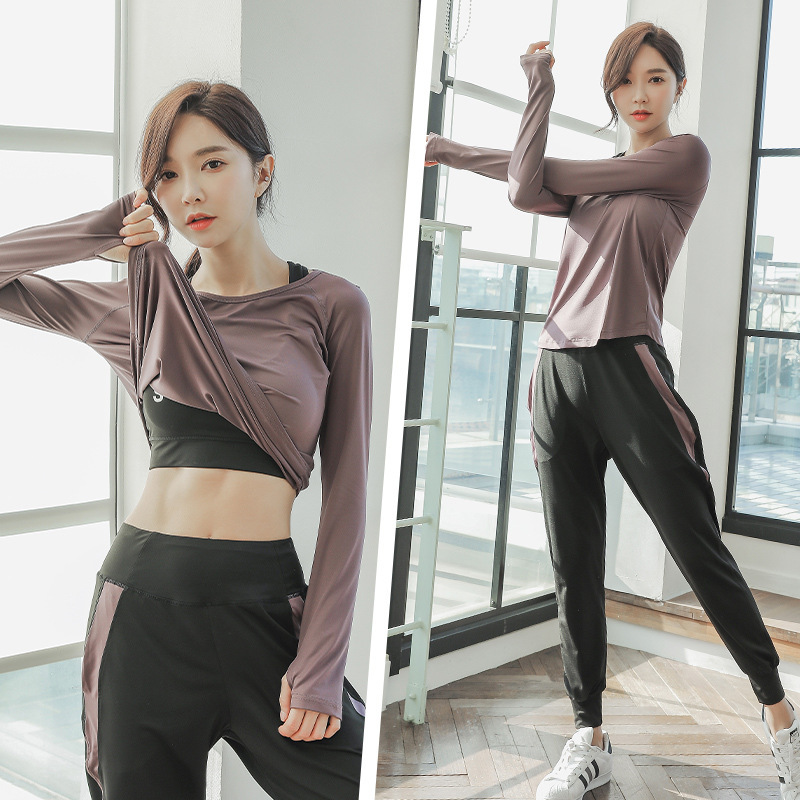 2022 Spring and Autumn Yoga Set Women's Plus Size Running Fitness Quick-drying Outdoor Morning Running Three-piece Set Western Mosquito