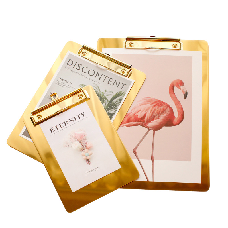A4 Folder Storage Pad Clip Stainless Steel Gold A5 Newspaper Folder a4-folder-storage-pad-clip-stainless-steel-gold-a5-newspaper-folder
