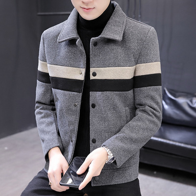 Autumn and winter leisure time Woolen coat Korean Edition Trend handsome have cash less than that is registered in the accounts Woolen coat man student Jacket