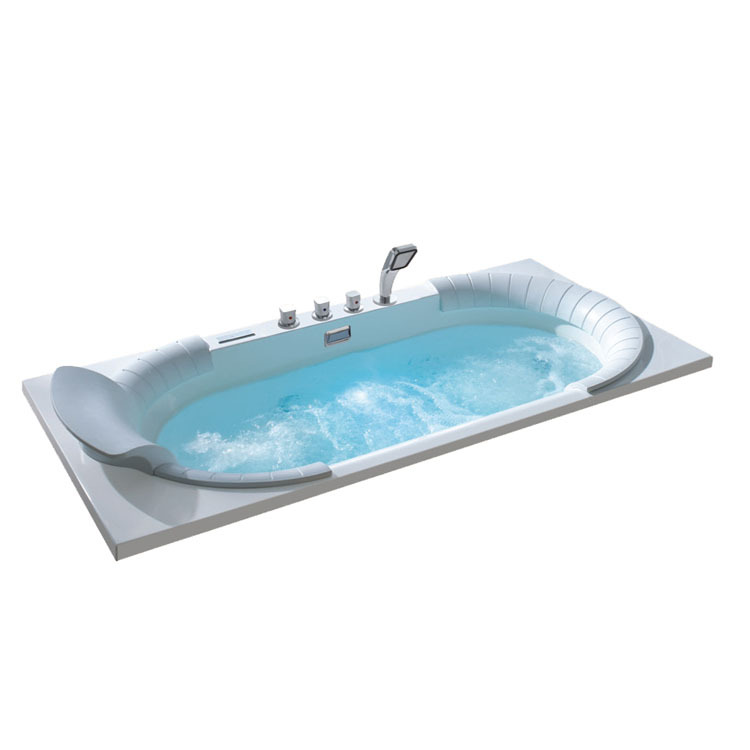 Acrílico incrustado bañera hogar bañera adulto blanco doble almohada rectangular surf cilindro 1800*900mm