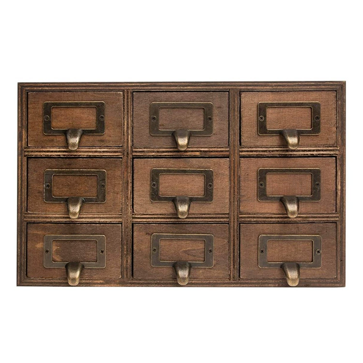 Ретро кофейный проблемный бревно многоярусный ящик для хранения классификация всякой всячины небольшой шкаф Настольный ящик для хранения