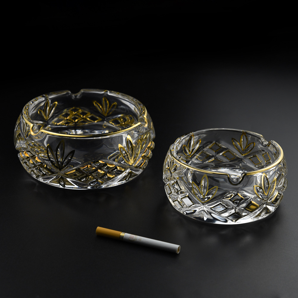 欧式宫廷风复古描金家用客厅烟灰缸 办公室个性男士烟斗烟缸烟蝶