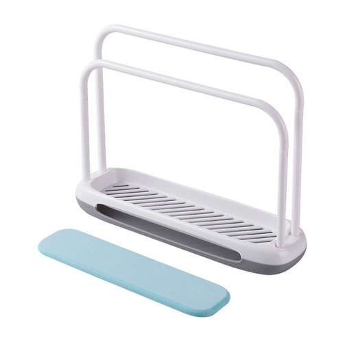 Simple draining double pole rag rack sink storage rack hollow removable storage hanging rack