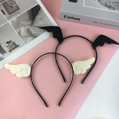 日系少女可愛惡魔天使翅膀發箍韓版網紅蝙蝠髮夾節日裝扮髮飾