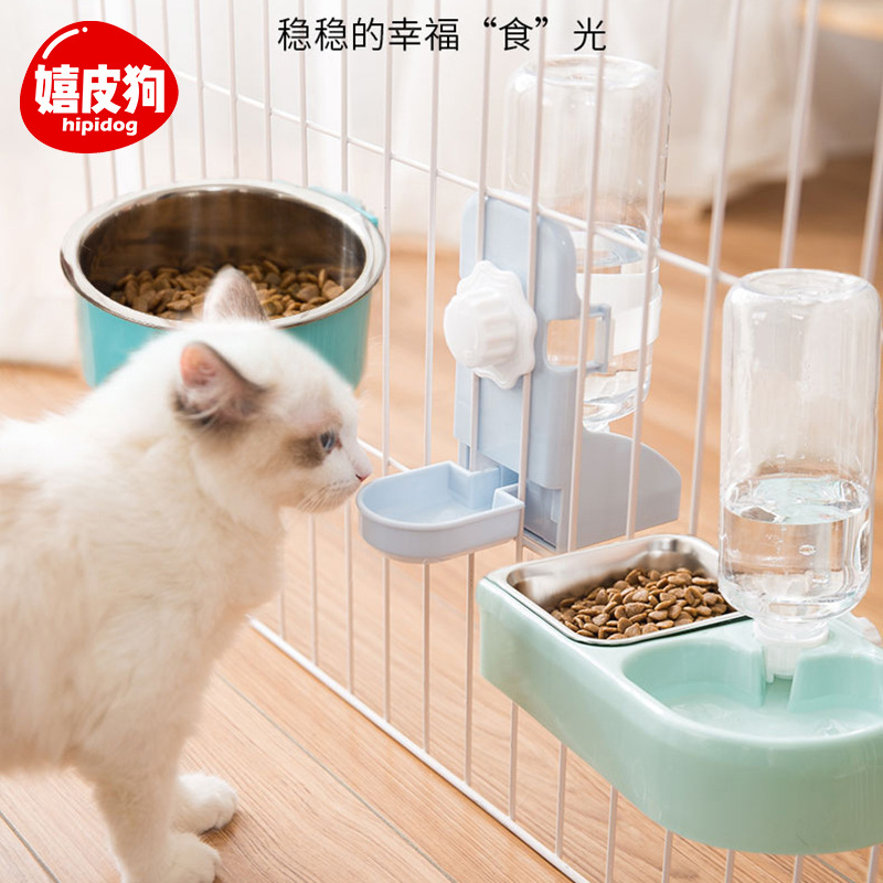 Cachorro fuente de beber tazón colgante hervidor de agua de alimentación automática jaula colgante gato suministros para mascotas en stock al por mayor