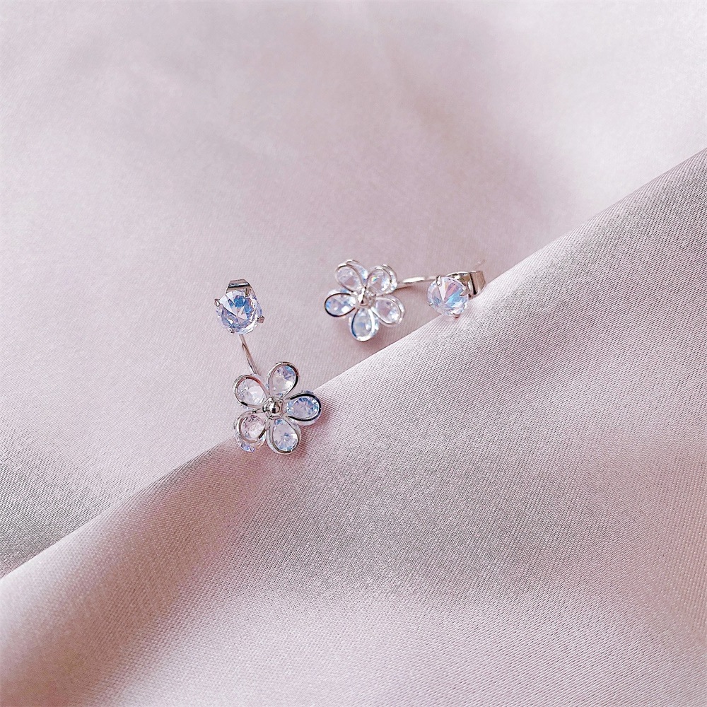 New Earrings Fashion Crystal Flower Earrings Five Petals Flower Hanging Earrings Wholesale Nihaojewelry display picture 8