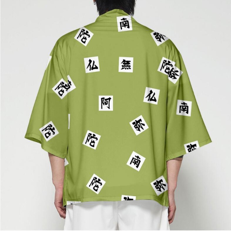 FCCEXIO Women/Men Summer Casual Cool Streetwear Demon Slayer Kimetsu no Yaiba Print Japanese Anime Kimono Haori Yukata Cosplay