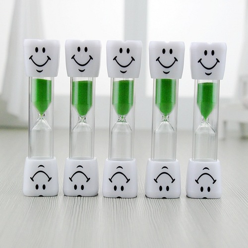 1/2/3/5/10 Minutes Tooth Hourglass Creative Timing Cute Cartoon Smiling Face Plastic Toy Ornaments Wholesale Factory