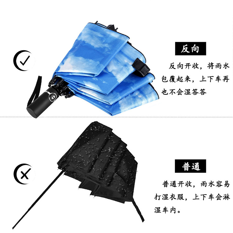 户外两用遮阳折叠伞全自动防晒清新太阳伞防紫外线花黑胶伞晴雨伞