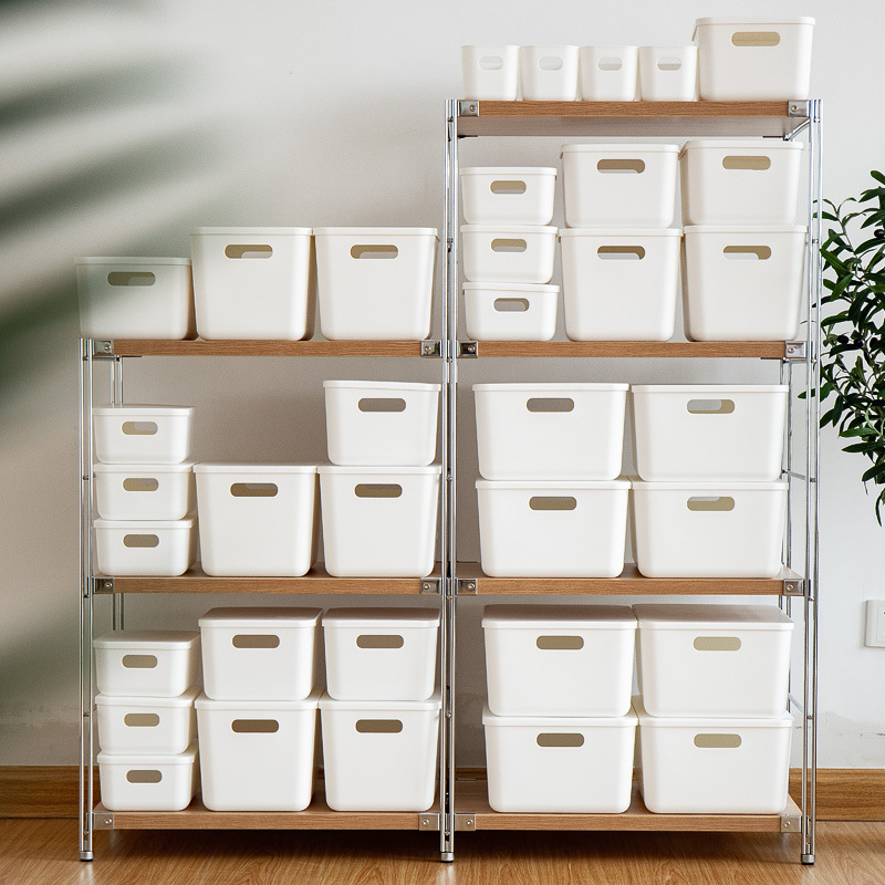Storage Box Desktop Jewelry Cosmetics Plastic Sundries Storage Basket with Lid Box Fruit Toy Seasoning Storage Box