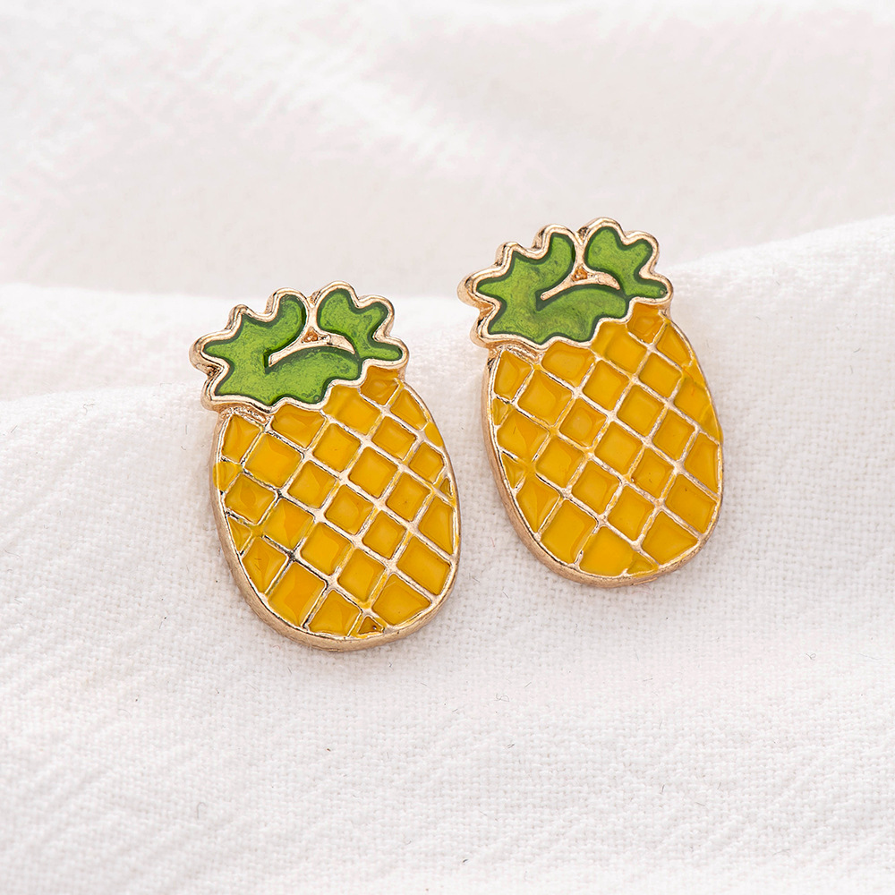 Alloy Dripping Fruit Pineapple Earrings display picture 11