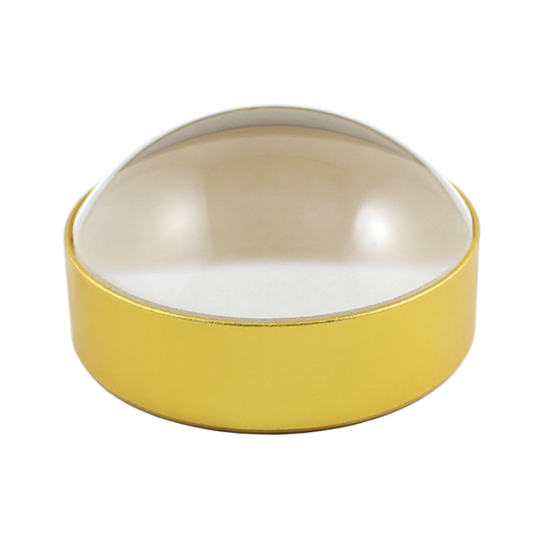 玫戈尼菲 60mm金色包邊半球式地圖測量光學玻璃放大鏡文鎮鏡1180