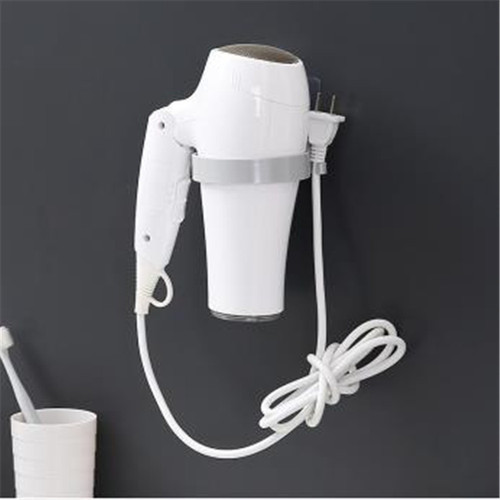 Seamless bathroom hair dryer hanging rack, wall punch-free hair dryer storage and organization rack, round bathroom storage