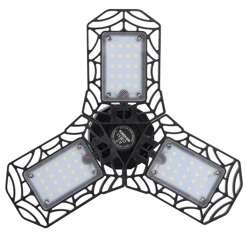 跨境塑料款LED工矿灯变形三叶车库灯室内照明仓库灯工厂灯螺口灯