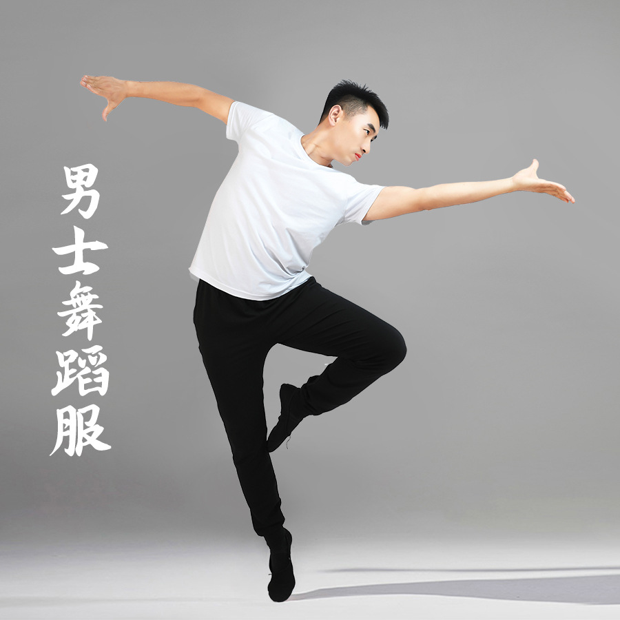 Adultos práctica de la danza ropa de los hombres de la danza China clásica moderna suelta superior profesor cuerpo Ropa danza pantalones traje