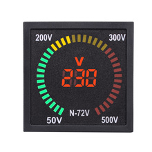 N-72V 交流电压信号指示灯72形转盘LED数显电压表头 AC50-500V