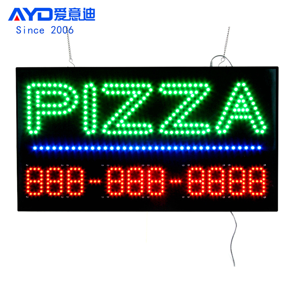 跨境披萨店广告灯牌标识牌 PIZZA SIGNS 门牌挂牌店铺 电话号码