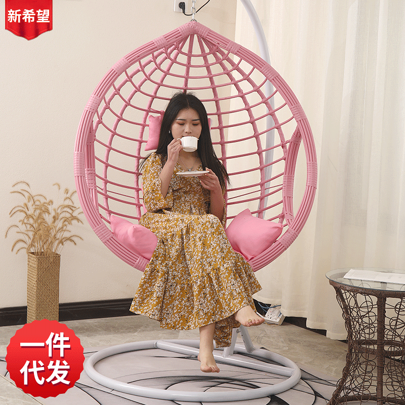 单人粗藤扶手吊椅室内户外阳台秋千椅吊椅吊篮藤编椅摇篮批发