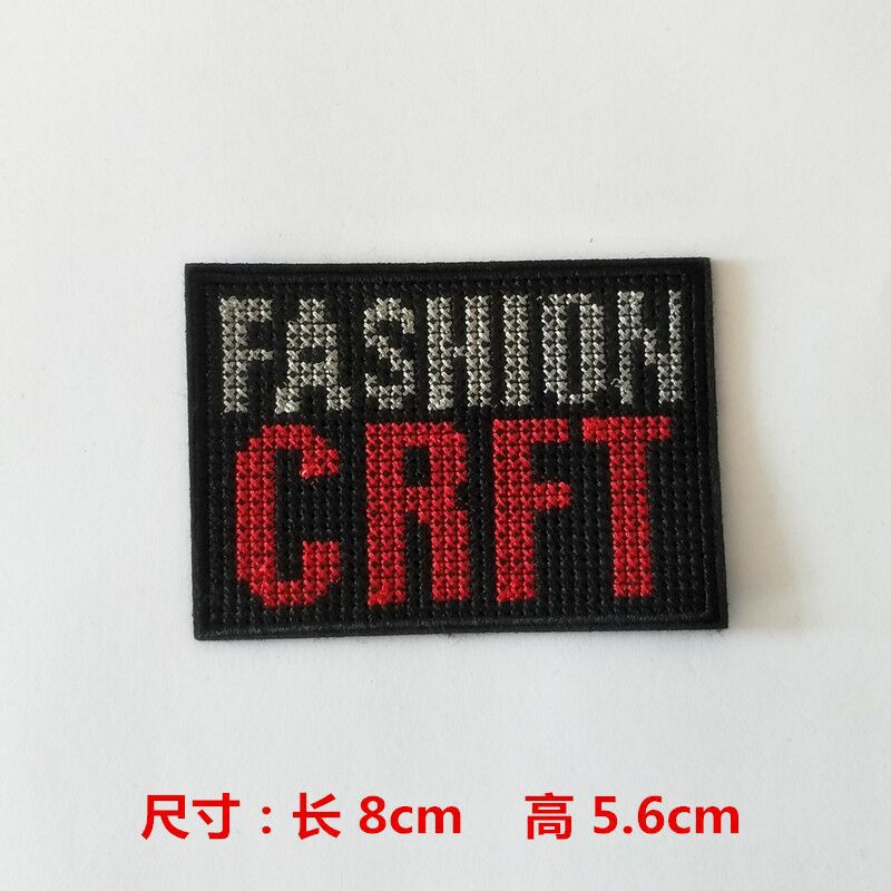 AliExpress insignia parche bordado pegatinas de tela bordado negro blanco rojo Inglés pegatinas de tela Inglés letras rectangulares