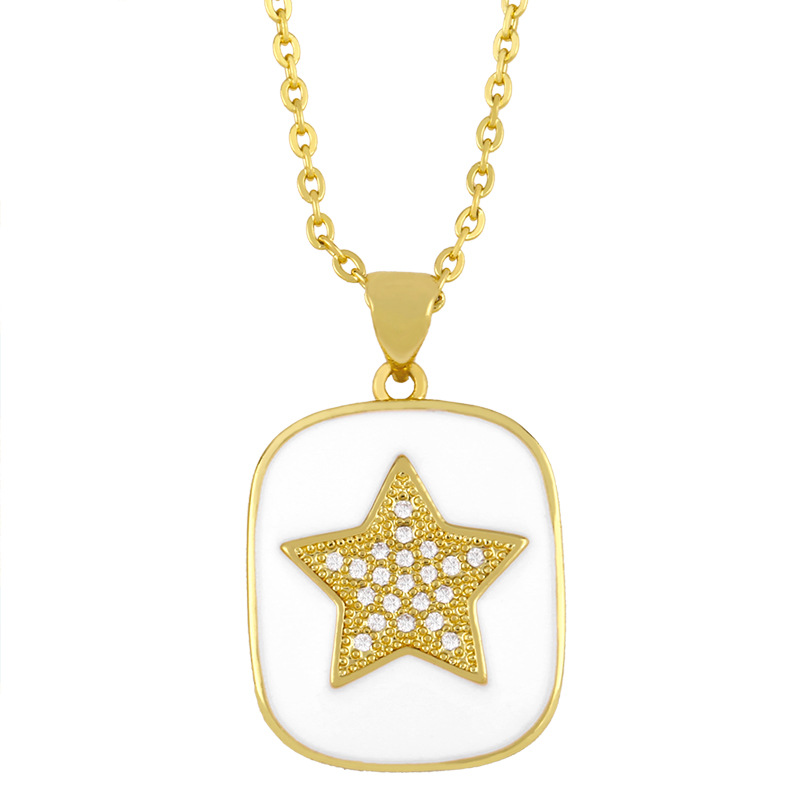 Fashion Drip Oil Five-pointed Star Necklace display picture 6