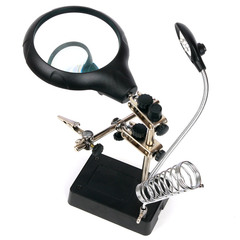 90mm glass mirror with 3 lenses, light with external power supply, repair welding, desktop magnifying glass, factory wholesale