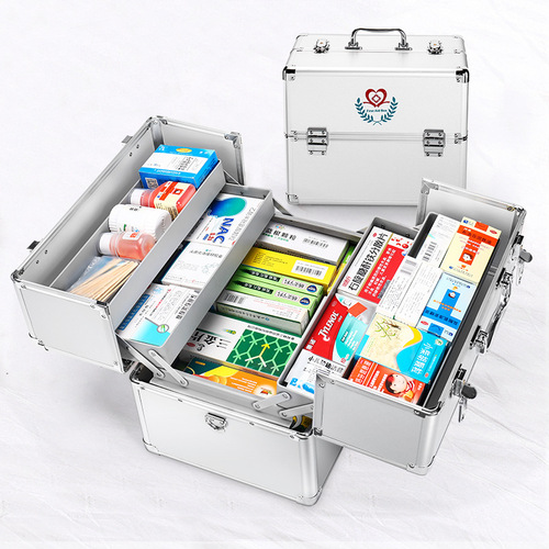 【Factory Direct Sale】Large Double-Open Medicine Box with Large Capacity Multi-Layer Family Medicine Chest Wholesale One Piece Shipping
