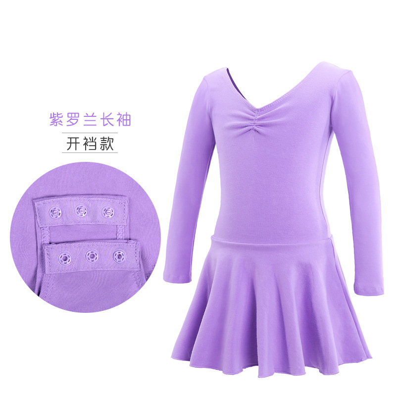 Ropa de baile para niños Ropa de actuación para niñas de manga corta de verano Falda de ballet para niñas dividida de dos piezas Ropa de práctica para niños