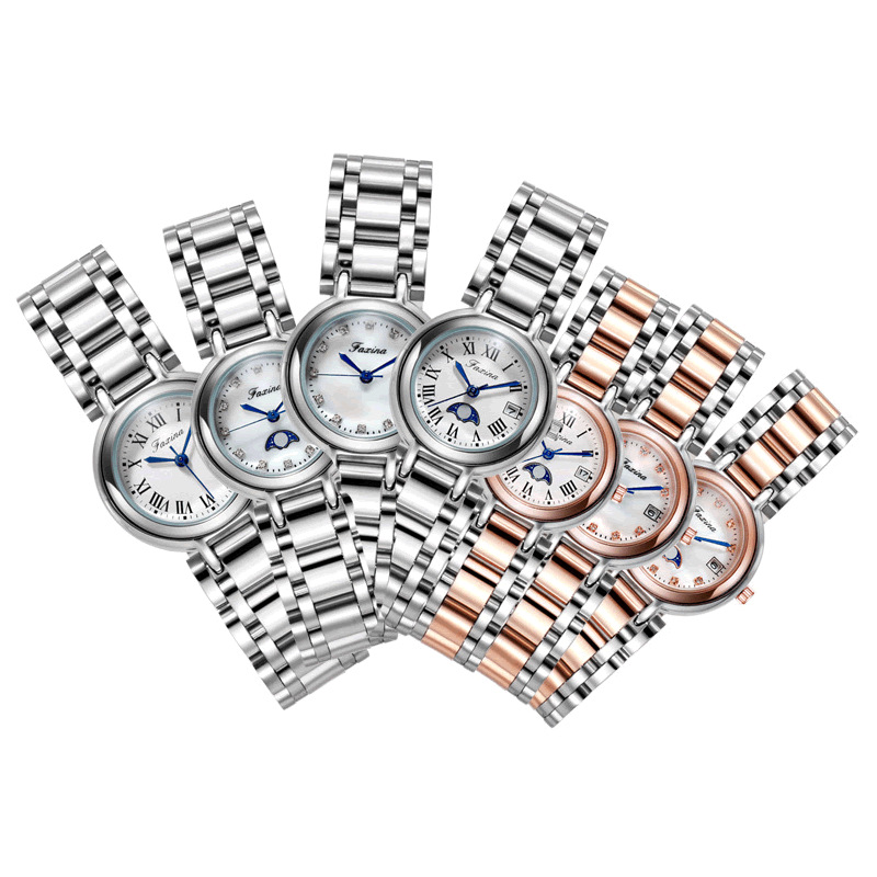 2020經典系列小表盤鋼帶非機械手表女士帶日曆 廠家直銷壹件代發