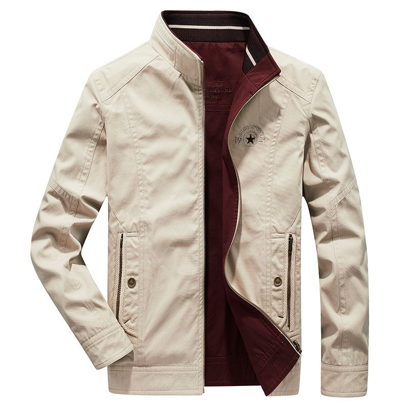 Primavera transfronteriza nuevos hombres de moda casual más tamaño chaqueta de cuello alto desgaste de doble cara chaqueta de dos caras superior