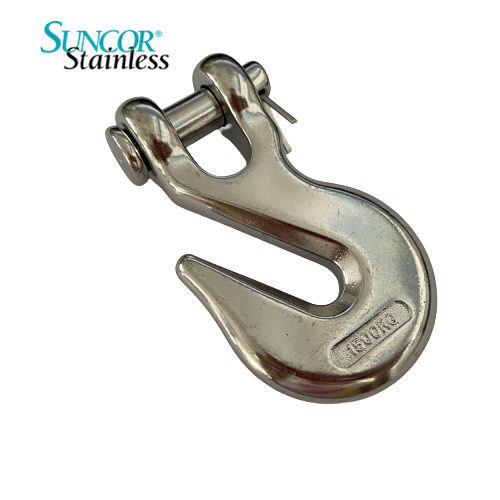 羊角滑钩 抓钩 叉式吊钩 开口防脱起重钩 链条货钩 不锈钢316