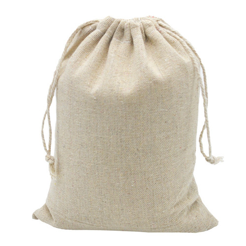 Blank cotton drawstring bag, dust-proof storage drawstring rice packaging bag, cotton and linen drawstring bag, small sack