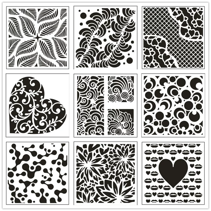 ZB036-044 Ручная работа картина шаблон полый распыленный вариант распылной формы цветка рисунок вырез шаблон галка