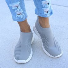 2022新款大碼彈力襪子織物套腳休閑運動鞋跨境單鞋女一件代發女式