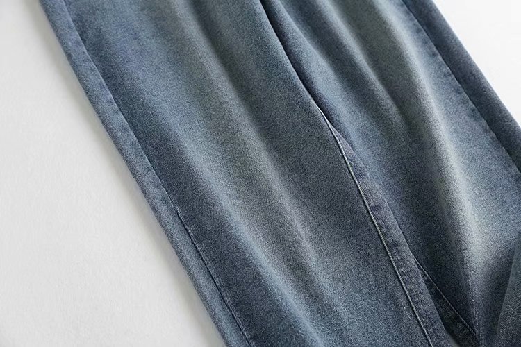 loose high waist slimming casual split straight leg pants NSAM2285