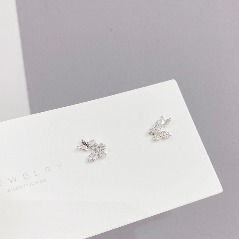 Mode Papillon Le Cuivre Boucles D'oreilles Incruster Zircon Boucles D'oreilles En Cuivre 3 Paires display picture 4