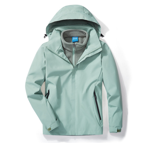 Outdoor Jacket Men's Three-in-One Jacket Women's Polar Fleece Liner Waterproof Cold Resistant Warm Work Clothes Customized