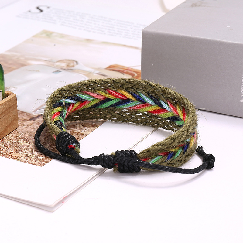 Hot Sale Bohemian Retro Braided Simple Colorful Totem Hand Rope Bracelet Nihaojewelry display picture 3