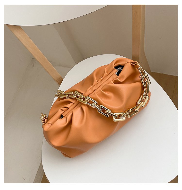 270g Weight Lock clasp Closure Type Single Shoulder Strap Strap Type Underarm Bag Bags Type Casual, Shopping Occasion Pu Leather Material Solid Color Pattern All Seasons Season Women's Gender Streetwear Style Medium Size Women's Medium Pu Leather Solid Color Streetwear Cloud Shape Lock Clasp Underarm Bag 18