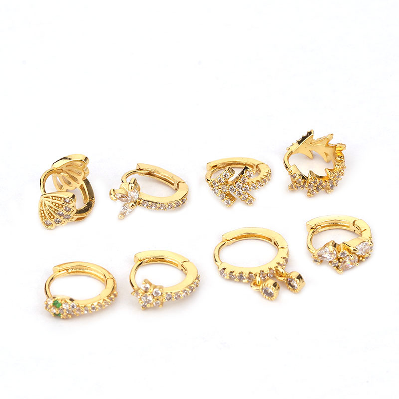 New  Creative Snake-shaped Round Ear Bone Buckle Micro-inlaid Zircon Earrings display picture 13
