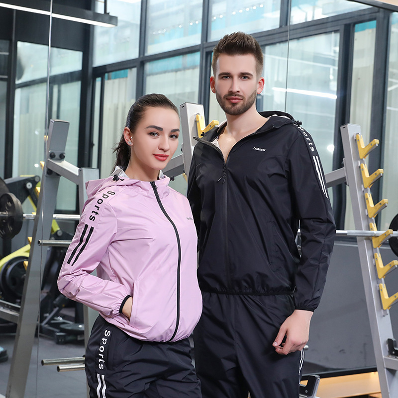 New Sweat Suit Men's Suit Sports Large Size Gym Couple Sportswear Running Sweat Explosive Sweat Suit Women